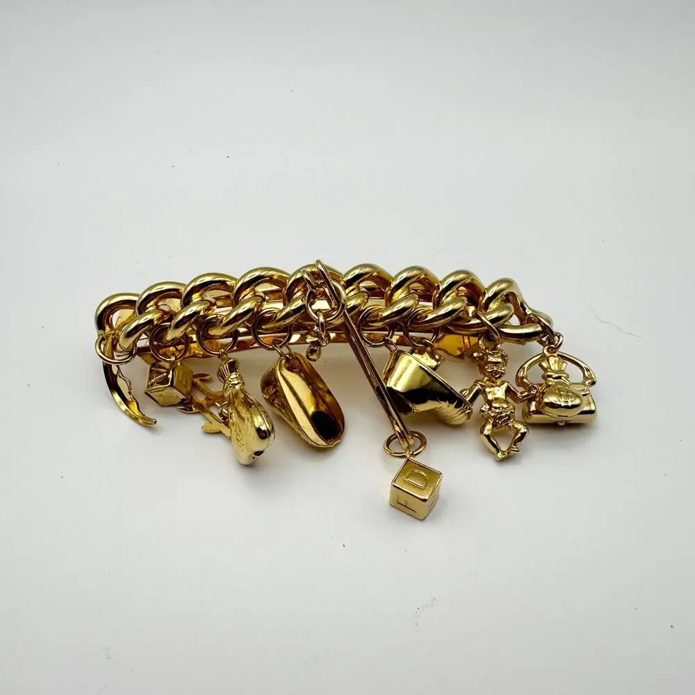 Kirks Folly France USA Gold Tone Fully Loaded Charm Barrette Million Dollar Baby